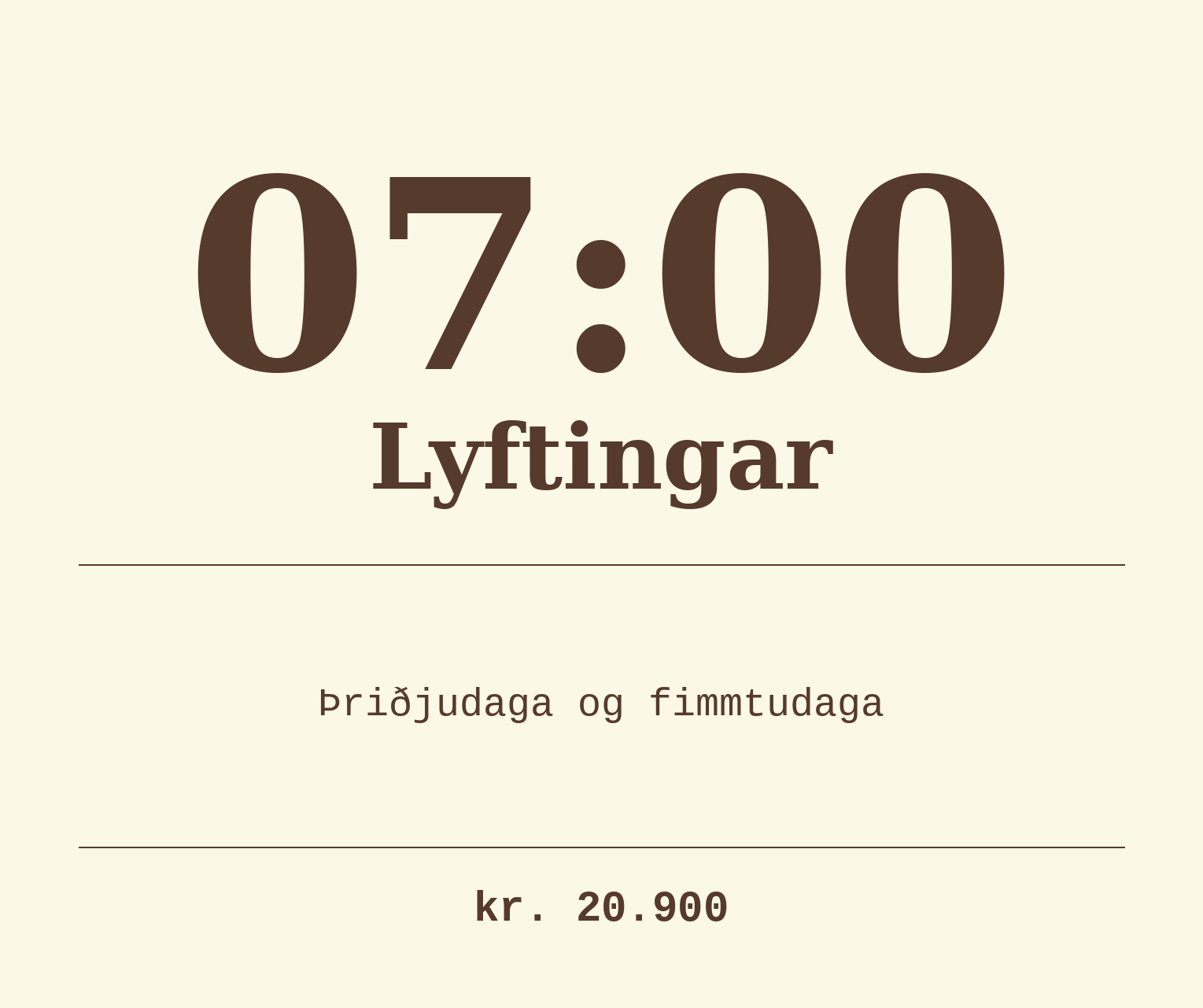 Lyftingar - 07:00