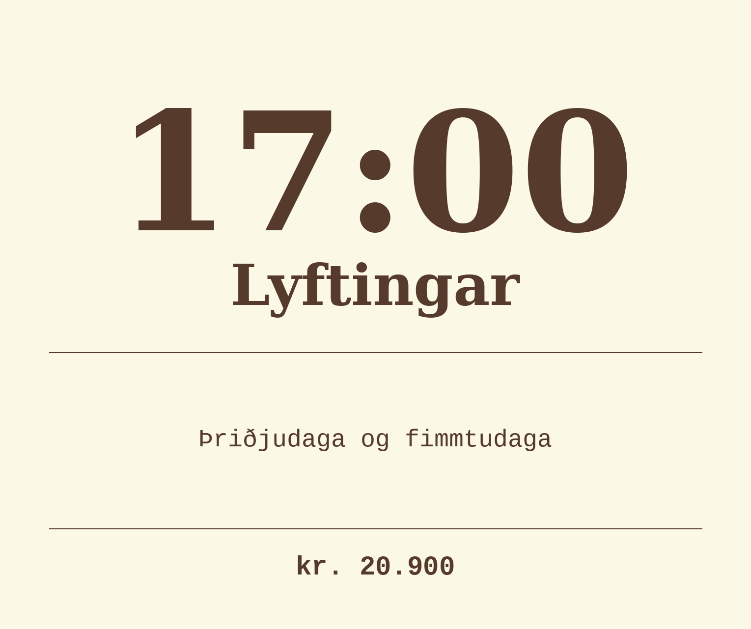 Lyftingar - 17:00